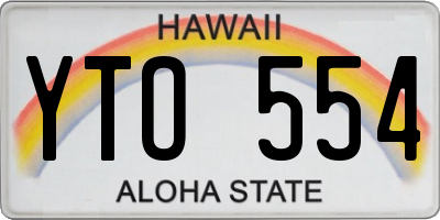 HI license plate YTO554