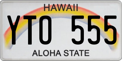 HI license plate YTO555