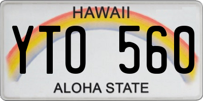 HI license plate YTO560