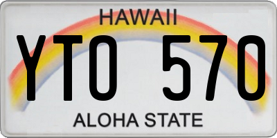 HI license plate YTO570
