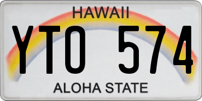 HI license plate YTO574