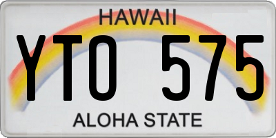 HI license plate YTO575