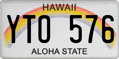 HI license plate YTO576