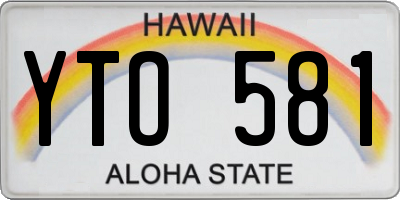 HI license plate YTO581