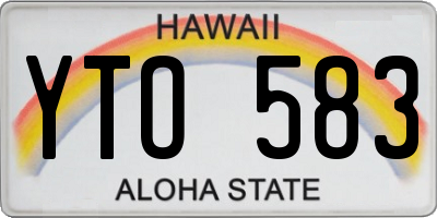 HI license plate YTO583