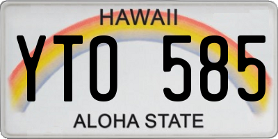 HI license plate YTO585