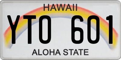 HI license plate YTO601