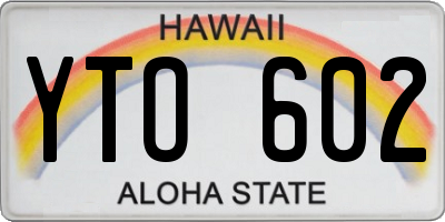 HI license plate YTO602