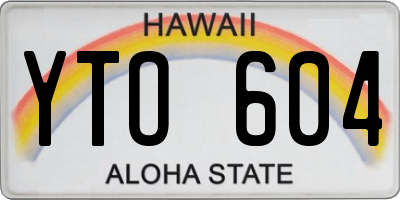 HI license plate YTO604