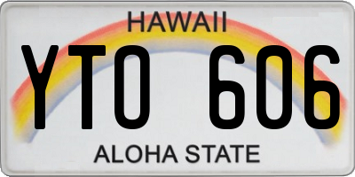 HI license plate YTO606