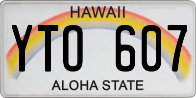 HI license plate YTO607