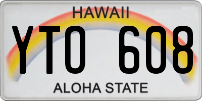 HI license plate YTO608