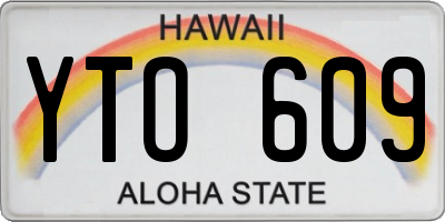HI license plate YTO609