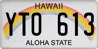 HI license plate YTO613