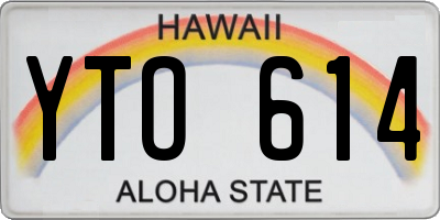 HI license plate YTO614