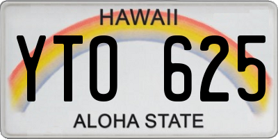 HI license plate YTO625