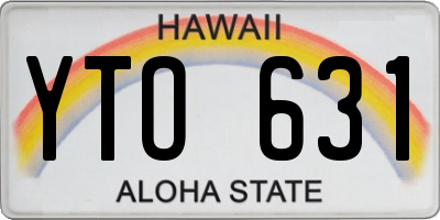 HI license plate YTO631