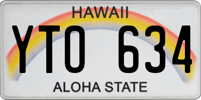 HI license plate YTO634