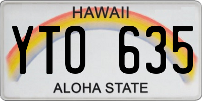 HI license plate YTO635