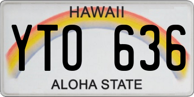 HI license plate YTO636