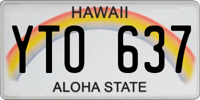 HI license plate YTO637