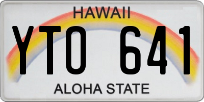 HI license plate YTO641