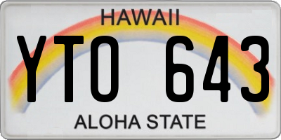 HI license plate YTO643