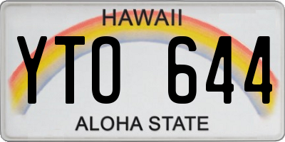 HI license plate YTO644