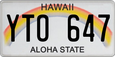 HI license plate YTO647