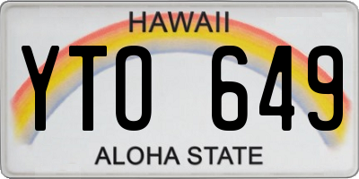 HI license plate YTO649