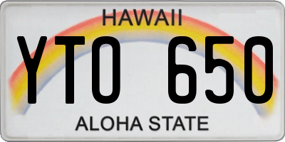 HI license plate YTO650
