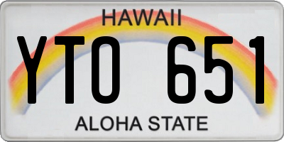 HI license plate YTO651