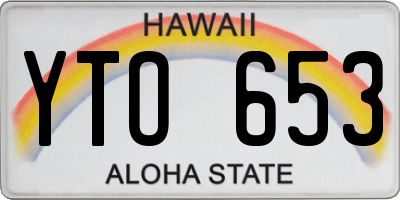 HI license plate YTO653