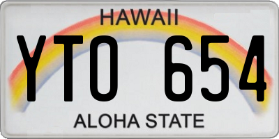 HI license plate YTO654