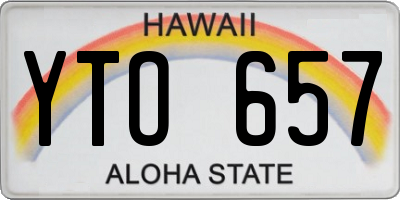 HI license plate YTO657