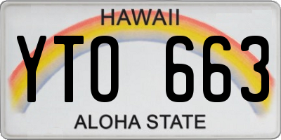 HI license plate YTO663