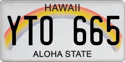 HI license plate YTO665