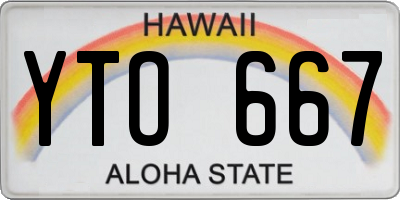 HI license plate YTO667
