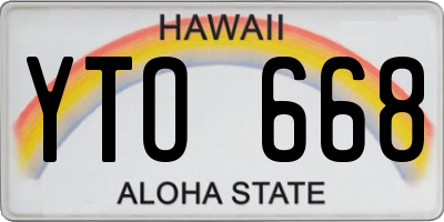 HI license plate YTO668