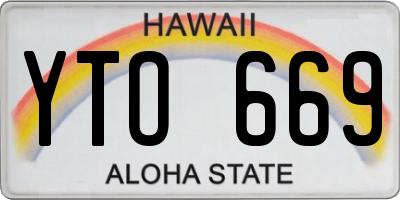 HI license plate YTO669
