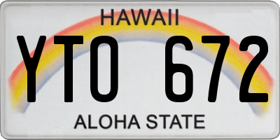 HI license plate YTO672