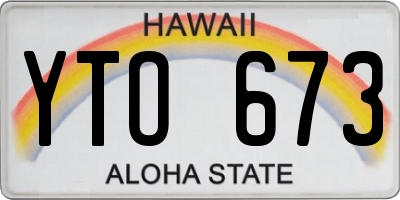 HI license plate YTO673