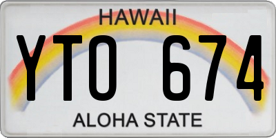 HI license plate YTO674