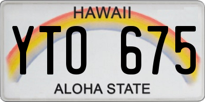 HI license plate YTO675