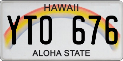 HI license plate YTO676