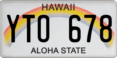 HI license plate YTO678