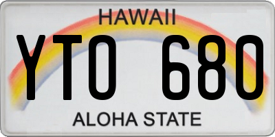 HI license plate YTO680