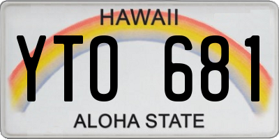 HI license plate YTO681
