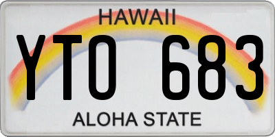 HI license plate YTO683
