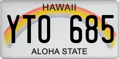 HI license plate YTO685